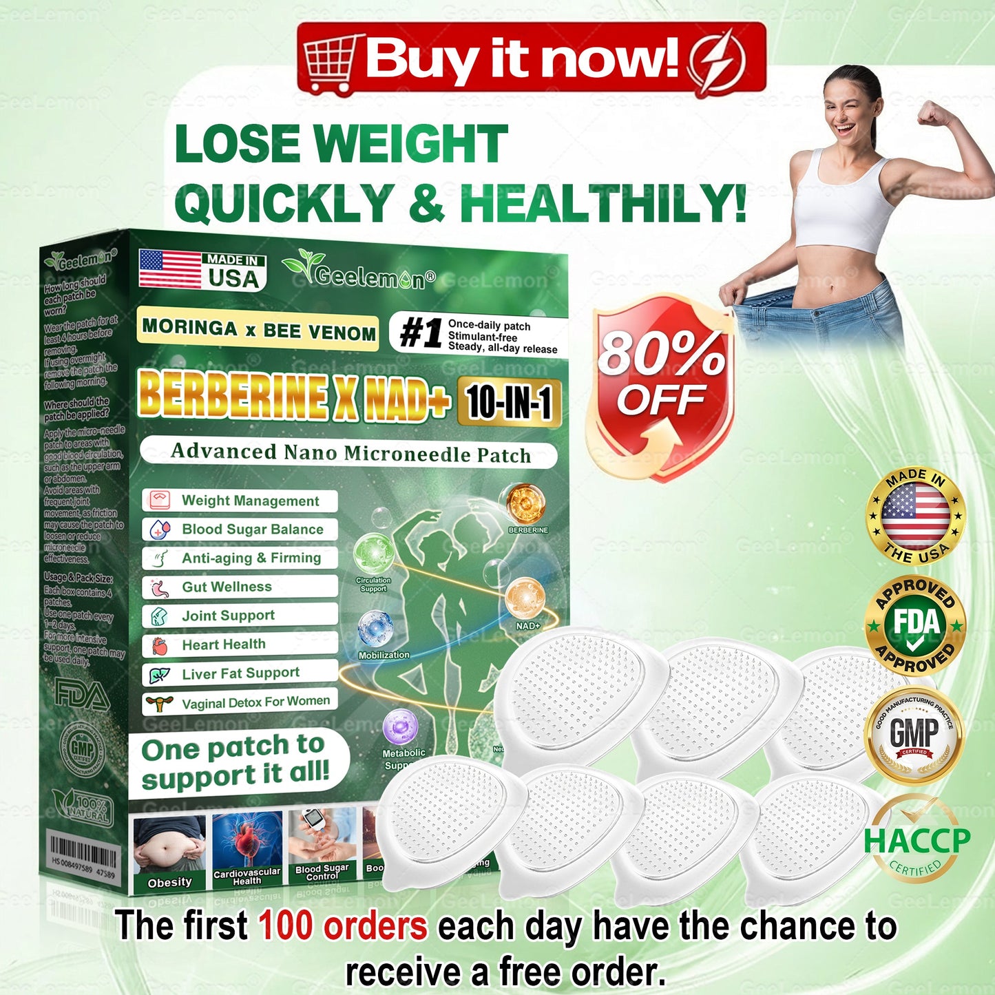 𝐎𝐟𝐟𝐢𝐜𝐢𝐚𝐥 𝐔𝐒 𝐒𝐭𝐨𝐫𝐞 🇺🇸  | 🧑‍⚕️𝐆𝐞𝐞𝐋𝐞𝐦𝐨𝐧® Moringa · Berberine × NAD+ 𝟏𝟎-𝐢𝐧-𝟏 𝐀𝐝𝐯𝐚𝐧𝐜𝐞𝐝 𝐍𝐚𝐧𝐨 𝐌𝐢𝐜𝐫𝐨𝐧𝐞𝐞𝐝𝐥𝐞 𝐏𝐚𝐭𝐜𝐡 — 𝐎𝐧𝐜𝐞 𝐃𝐚𝐢𝐥𝐲, 𝐕𝐢𝐬𝐢𝐛𝐥𝐞 𝐑𝐞𝐬𝐮𝐥𝐭𝐬 𝐢𝐧 𝟕 𝐃𝐚𝐲𝐬