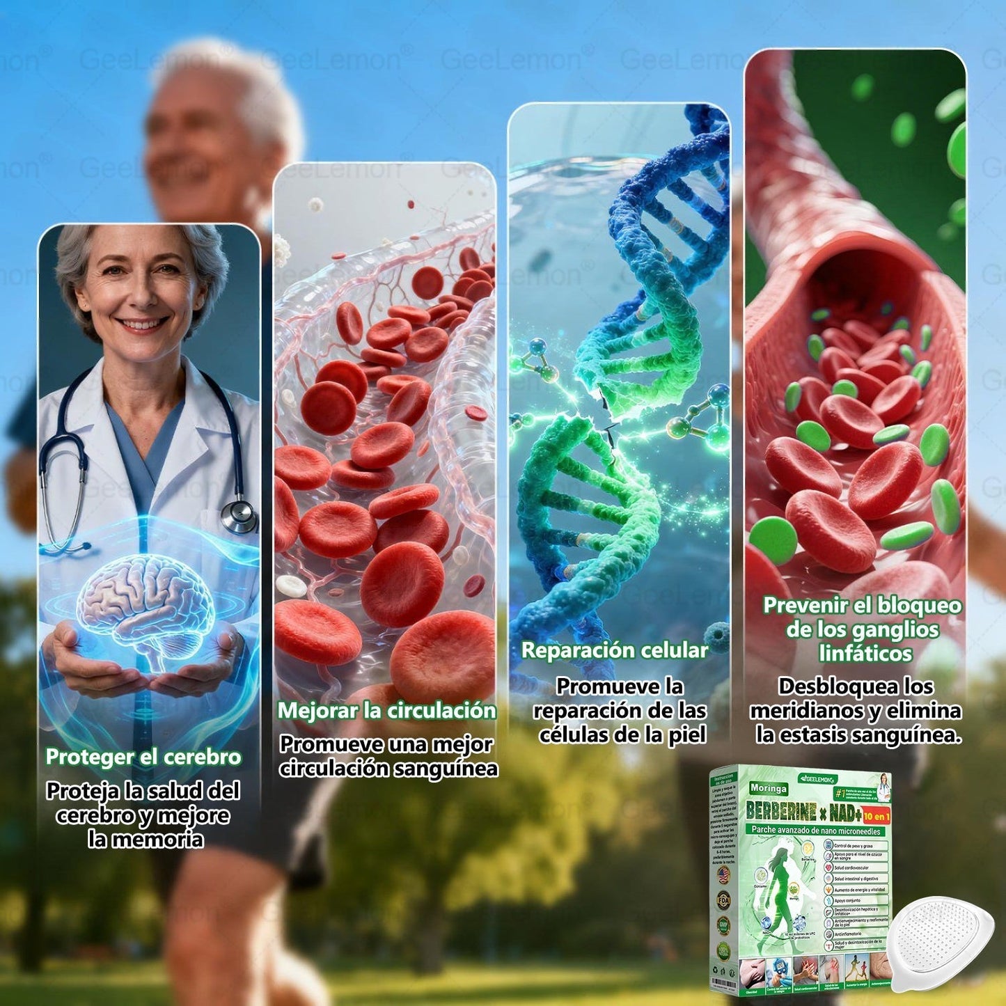 𝐆𝐞𝐞𝐋𝐞𝐦𝐨𝐧® Parche de Microagujas Nano Avanzado 10 en 1 con Moringa, Berberina y NAD+(𝐒𝐨𝐥𝐨 𝐮𝐧𝐚 𝐯𝐞𝐳 𝐚𝐥 𝐝í𝐚, 𝐜𝐚𝐦𝐛𝐢𝐨𝐬 𝐯𝐢𝐬𝐢𝐛𝐥𝐞𝐬 𝐞𝐧 𝟕 𝐝í𝐚𝐬)🎉 𝐏𝐚𝐫𝐚 𝐨𝐛𝐞𝐬𝐢𝐝𝐚𝐝, 𝐏𝐈𝐄𝐋 𝐅𝐋𝐎́𝐂𝐈𝐃𝐀, 𝐝𝐢𝐚𝐛𝐞𝐭𝐞𝐬, 𝐚𝐩𝐧𝐞𝐚 𝐝𝐞𝐥 𝐬𝐮𝐞ñ𝐨, 𝐩𝐫𝐨𝐛𝐥𝐞𝐦𝐚𝐬 𝐚𝐫𝐭𝐢𝐜𝐮𝐥𝐚𝐫𝐞𝐬 𝐲 𝐦á𝐬
