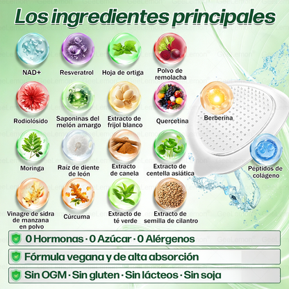 𝐆𝐞𝐞𝐋𝐞𝐦𝐨𝐧® Parche de Microagujas Nano Avanzado 10 en 1 con Moringa, Berberina y NAD+(𝐒𝐨𝐥𝐨 𝐮𝐧𝐚 𝐯𝐞𝐳 𝐚𝐥 𝐝í𝐚, 𝐜𝐚𝐦𝐛𝐢𝐨𝐬 𝐯𝐢𝐬𝐢𝐛𝐥𝐞𝐬 𝐞𝐧 𝟕 𝐝í𝐚𝐬) 𝐏𝐚𝐫𝐚 𝐨𝐛𝐞𝐬𝐢𝐝𝐚𝐝, 𝐏𝐈𝐄𝐋 𝐅𝐋𝐎́𝐂𝐈𝐃𝐀, 𝐝𝐢𝐚𝐛𝐞𝐭𝐞𝐬, 𝐚𝐩𝐧𝐞𝐚 𝐝𝐞𝐥 𝐬𝐮𝐞ñ𝐨, 𝐩𝐫𝐨𝐛𝐥𝐞𝐦𝐚𝐬 𝐚𝐫𝐭𝐢𝐜𝐮𝐥𝐚𝐫𝐞𝐬 𝐲 𝐦á𝐬