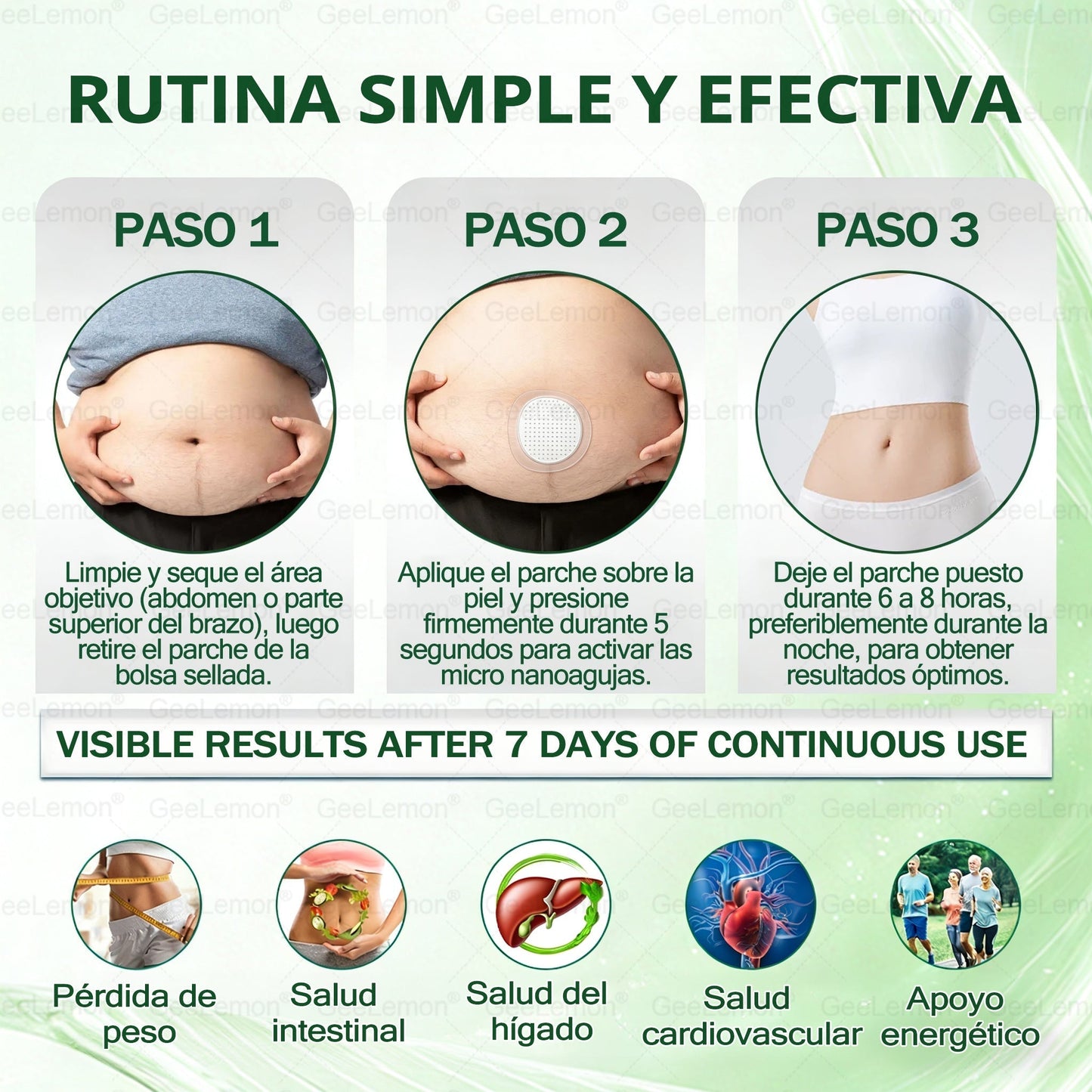 𝐆𝐞𝐞𝐋𝐞𝐦𝐨𝐧® Parche de Microagujas Nano Avanzado 10 en 1 con Moringa, Berberina y NAD+(𝐒𝐨𝐥𝐨 𝐮𝐧𝐚 𝐯𝐞𝐳 𝐚𝐥 𝐝í𝐚, 𝐜𝐚𝐦𝐛𝐢𝐨𝐬 𝐯𝐢𝐬𝐢𝐛𝐥𝐞𝐬 𝐞𝐧 𝟕 𝐝í𝐚𝐬)🎉 𝐏𝐚𝐫𝐚 𝐨𝐛𝐞𝐬𝐢𝐝𝐚𝐝, 𝐏𝐈𝐄𝐋 𝐅𝐋𝐎́𝐂𝐈𝐃𝐀, 𝐝𝐢𝐚𝐛𝐞𝐭𝐞𝐬, 𝐚𝐩𝐧𝐞𝐚 𝐝𝐞𝐥 𝐬𝐮𝐞ñ𝐨, 𝐩𝐫𝐨𝐛𝐥𝐞𝐦𝐚𝐬 𝐚𝐫𝐭𝐢𝐜𝐮𝐥𝐚𝐫𝐞𝐬 𝐲 𝐦á𝐬