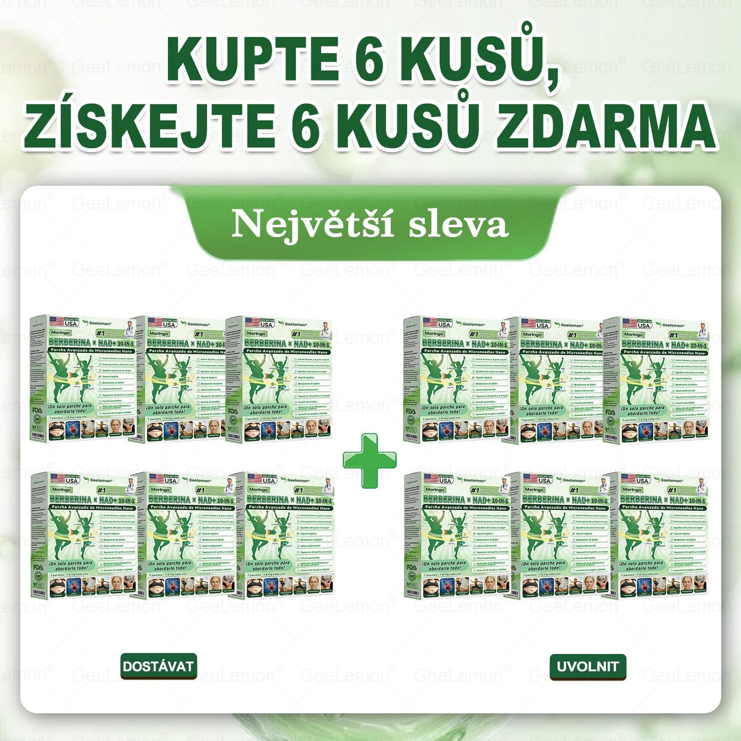 𝐆𝐞𝐞𝐋𝐞𝐦𝐨𝐧® Parche de Microagujas Nano Avanzado 10 en 1 con Moringa, Berberina y NAD+(𝐒𝐨𝐥𝐨 𝐮𝐧𝐚 𝐯𝐞𝐳 𝐚𝐥 𝐝í𝐚, 𝐜𝐚𝐦𝐛𝐢𝐨𝐬 𝐯𝐢𝐬𝐢𝐛𝐥𝐞𝐬 𝐞𝐧 𝟕 𝐝í𝐚𝐬) 𝐏𝐚𝐫𝐚 𝐨𝐛𝐞𝐬𝐢𝐝𝐚𝐝, 𝐏𝐈𝐄𝐋 𝐅𝐋𝐎́𝐂𝐈𝐃𝐀, 𝐝𝐢𝐚𝐛𝐞𝐭𝐞𝐬, 𝐚𝐩𝐧𝐞𝐚 𝐝𝐞𝐥 𝐬𝐮𝐞ñ𝐨, 𝐩𝐫𝐨𝐛𝐥𝐞𝐦𝐚𝐬 𝐚𝐫𝐭𝐢𝐜𝐮𝐥𝐚𝐫𝐞𝐬 𝐲 𝐦á𝐬