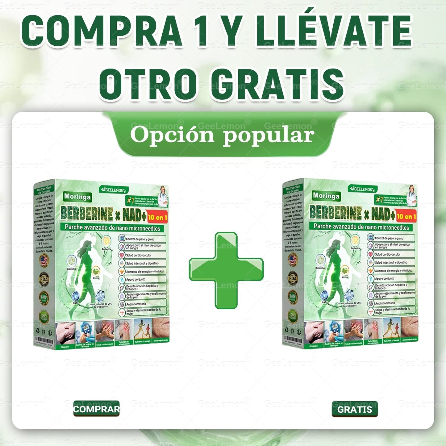 𝐆𝐞𝐞𝐋𝐞𝐦𝐨𝐧® Parche de Microagujas Nano Avanzado 10 en 1 con Moringa, Berberina y NAD+(𝐒𝐨𝐥𝐨 𝐮𝐧𝐚 𝐯𝐞𝐳 𝐚𝐥 𝐝í𝐚, 𝐜𝐚𝐦𝐛𝐢𝐨𝐬 𝐯𝐢𝐬𝐢𝐛𝐥𝐞𝐬 𝐞𝐧 𝟕 𝐝í𝐚𝐬)🎉 𝐏𝐚𝐫𝐚 𝐨𝐛𝐞𝐬𝐢𝐝𝐚𝐝, 𝐏𝐈𝐄𝐋 𝐅𝐋𝐎́𝐂𝐈𝐃𝐀, 𝐝𝐢𝐚𝐛𝐞𝐭𝐞𝐬, 𝐚𝐩𝐧𝐞𝐚 𝐝𝐞𝐥 𝐬𝐮𝐞ñ𝐨, 𝐩𝐫𝐨𝐛𝐥𝐞𝐦𝐚𝐬 𝐚𝐫𝐭𝐢𝐜𝐮𝐥𝐚𝐫𝐞𝐬 𝐲 𝐦á𝐬