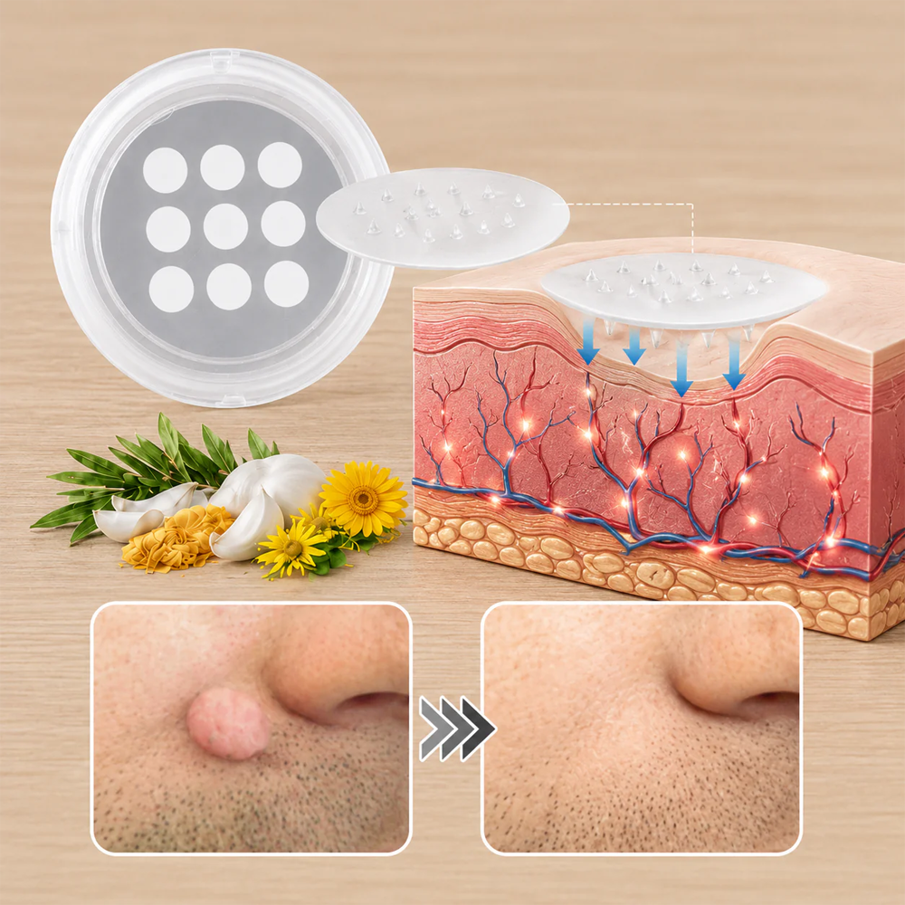 Hiskin ® 2-in-1 Microneedle & Hydrocolloid Patch🍀🍀 | Removes raised moles, acne, flat warts, and skin tags | Helps improve wrinkles, scars, and blemishes | Invisible patches for face and body